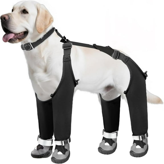 Dog Waterproof Suspender Booties - Anti-Slip Paw Protector with Leggings | Rain/Snow/Dust-Proof Dog Pants for Daily Walks & Home Cleanliness
