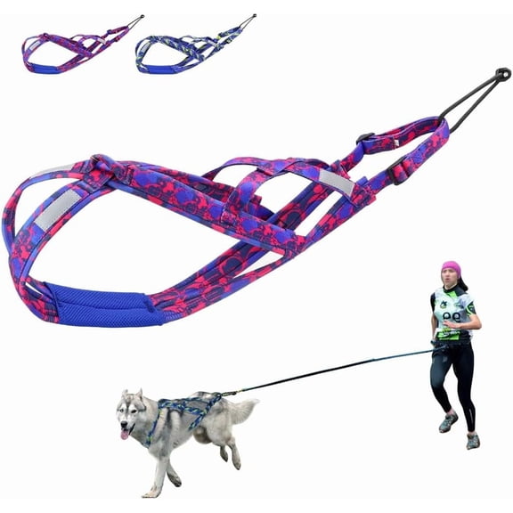 Dog Weight Pulling Harness for Sled Training, Workout and Speed Conditioning for Medium to Large Dogs, Pink, Extra Large Size