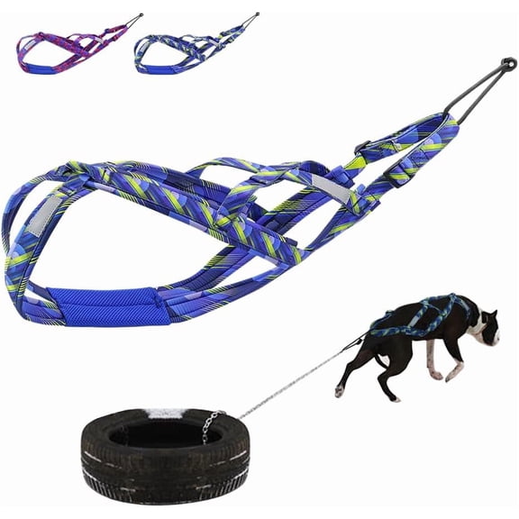 Dog Weight Pulling Harness for Sled Training, Workout and Speed Conditioning for Medium to Large Dogs, Pink, Extra Large Size