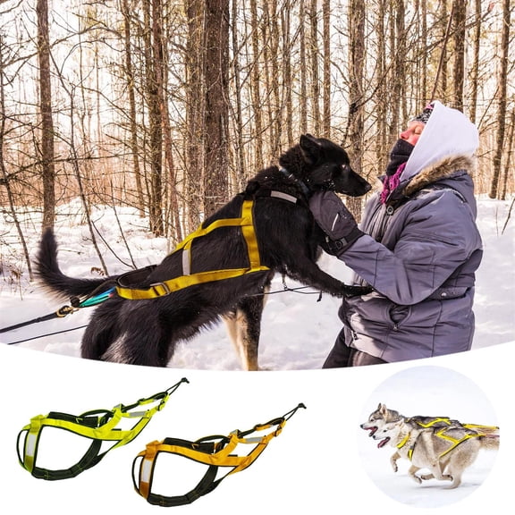 Dog Weight Pulling Mushing Harness, Sledding Canicross Training Gear for Large Dogs, 29-40 cm