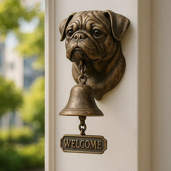 Dog Welcome Bell, Retro Dog Door Bell, Wall-Mounted Cast Iron Bell, Funny Outdoor Decorative Door Bell, Animal Doorbell, Welcome Door Bell, Wall Decoration & Housewarming Gift B1