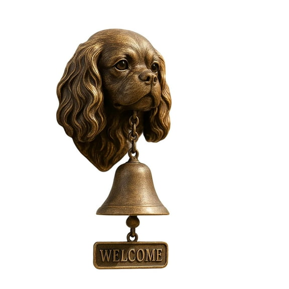 Dog Welcome Doorbell Set - Vintage Resin Wall-Mounted Entry Bells for Porch, Front Door & Garden Decor, Funny Animal-Themed Farmhouse Hanging Bells, Gift for Pet Lovers