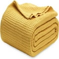 thumbnail image 1 of LCANCAN Lightweight and Soft Cotton Waffle Weave Blankets for Couch or Bed - Perfect for Spring  Office  Throw  Twin or Queen Size, 1 of 5