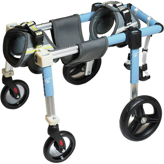 Dog Wheel Limbs Chair Cart, 4 Wheel Dog Wheel Chair Leg Brace Adjustable, Lightweight Aluminum for Mall Medium Large Pet(L)