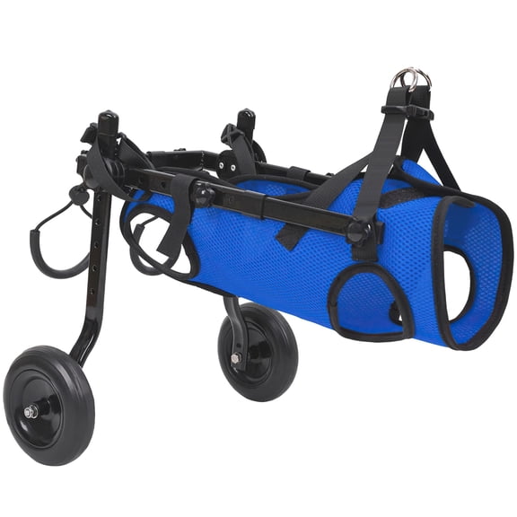 Dog Wheelchair for Back Legs, Small to Medium Dogs, Adjustable Support Cart for Recovery, Breathable Mesh Material, 4 Wheels, Quality Metal Frame, Easy to Assemble, for Dogs 6-9kg