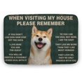thumbnail image 1 of Dog When Visiting My House Please Remember Dog Indoor Doormat Front Door Mat Rubber Back Non Slip Door Mats Washable Entry Mat Inside Floor Mat Door Carpet for Dogs Gift for Women Men 16x24 Inch, 1 of 4