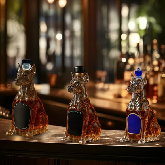 Dog Whiskey Decanter under $5! CQCYD Dog Shape Whiskey Decanter Bottle 320ml, High Borosilicate Glass Liquor Dispenser with Stopper, Unique Gift for Wine Lovers