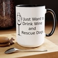 thumbnail image 1 of Dog Wine & Rescue Coffee Mugs, 15oz, 1 of 4