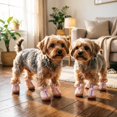 thumbnail image 1 of Dog Winter Booties Small Dog Paw Protective Shoes Antiâ Pet Winter Boots With Fuzzy Lining Adjustable Strap Zipper Closure For Cold Weather Outdoor Walking, 1 of 9