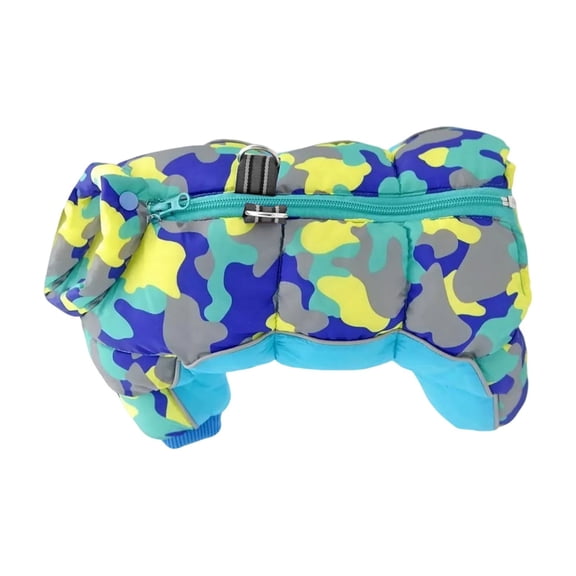 Dog Winter Camouflage Coat, Waterproof Windproof Warm Padded Dog Snowsuit With Four Legs, For Small Medium Dogs - Yellow Size 18