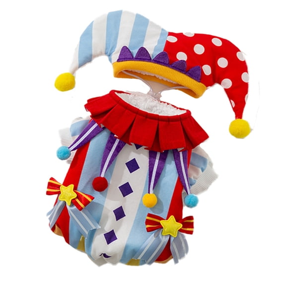 Dog Winter Clown Jumper, Breathable Costume Outfit for Indoor and Outdoor Activities