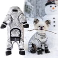 thumbnail image 1 of Dog Winter Coat with Attached Boots, Quilted Insulated Full Body Suit for Small Medium Dogs, Waterproof Reflective Puppy Snow Outfit for Outdoor Walking(M), 1 of 10