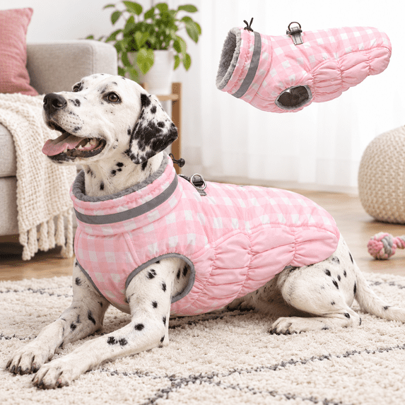 Dog Winter Coat Fleece Warm Large With Harness Built In - Walmart.com