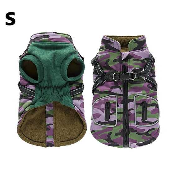 Dog Winter Coat with Harness Built In Waterproof Dog Jacket with Zipper and Lining Reflective Cold Weather Coat for Small Medium Large Dogs Windproof Snowsuit for Outdoor Use