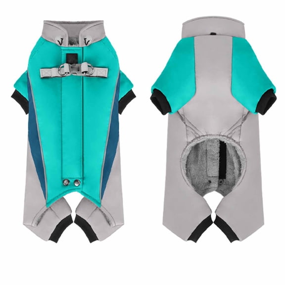 Dog Winter Coat Pet Warm Jacket,Adjustable Waterproof 4 Legs Pet Jumpsuit with D-Ring & Reflective Strips for Small to Large Dogs(XL,A)