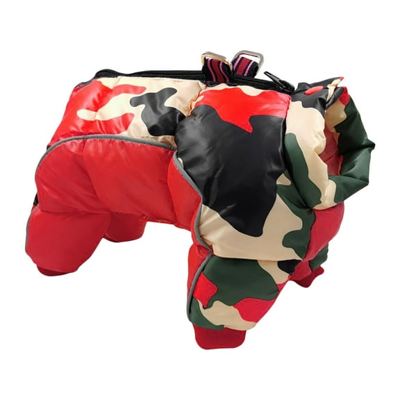 Dog Winter Coat Small Medium Large Dogs Snow Jacket Waterproof Clothes Warm Windproof Puppy Snowsuit Outfit Cold Weather Pet Apparel - Red,S