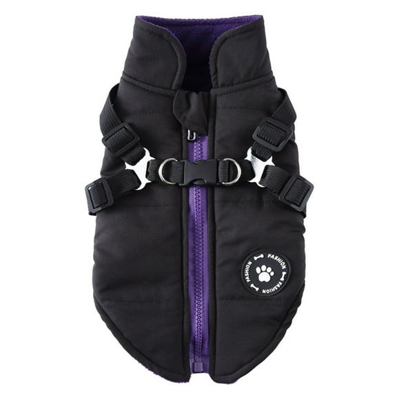 Dog Winter Jacket Insulated Windproof Outerwear With Attached Leash For All Weather And Comfortable Fit