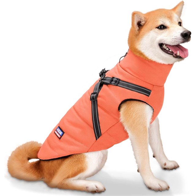 Dog Winter Jacket with Reflective Harness, Siivton Zipper Warm Dog