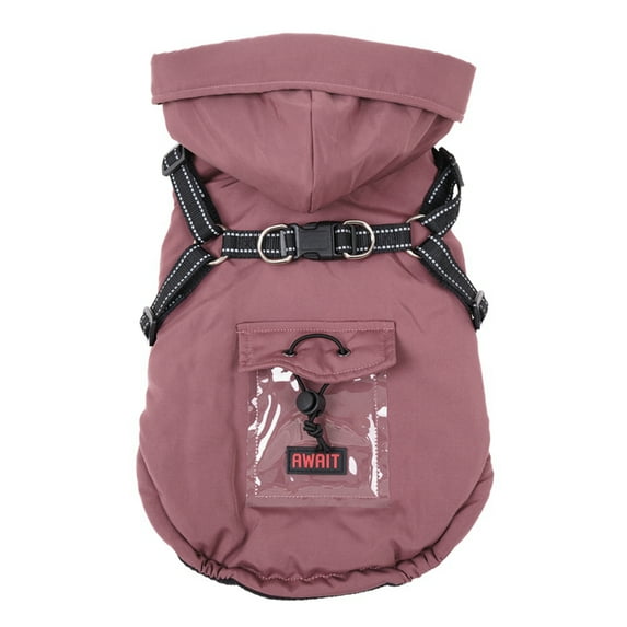 Winter Dog Hoodie Coats Warm Windproof Harness Pet Winter Jacket Vest Clothes