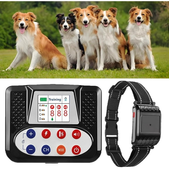 Dog Wireless Fence & Remote Shock Dog Training Collar 2-in-1, Electric Dog Fence, Adjustable Warning Strength & Range Sizes, Rechargeable Pet Boundary Containment System for 1/2/3/4 Dogs,for1dog