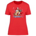 thumbnail image 1 of Dog With Christmas Firework T-Shirt Women -Image by Shutterstock, Female Large, 1 of 2