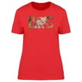 thumbnail image 1 of Dog With Flower Textures T-Shirt Women -Image by Shutterstock, Female XX-Large, 1 of 2