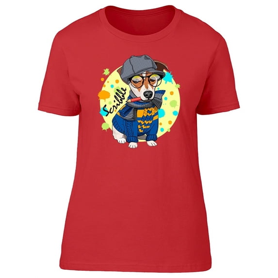 Dog With Grey Hat Tee Women's -Image by Shutterstock