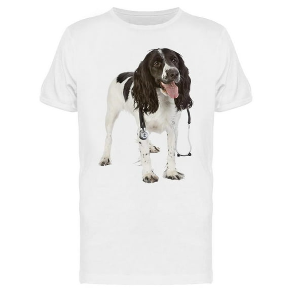 Dog With Stethoscope On His Neck T-Shirt Men -Image by Shutterstock, Male Large