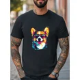 thumbnail image 1 of Dog With Sunglasses Cute Pet Graphic Trendy Casual Fashion Unisex T-Shirt, up to Size 5XL, 1 of 2