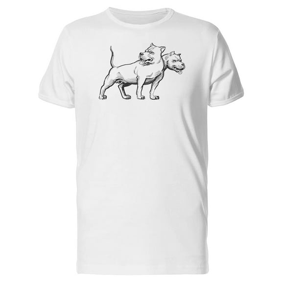 Dog With Two Heads Sketch T-Shirt Men -Image by Shutterstock, Male XX-Large