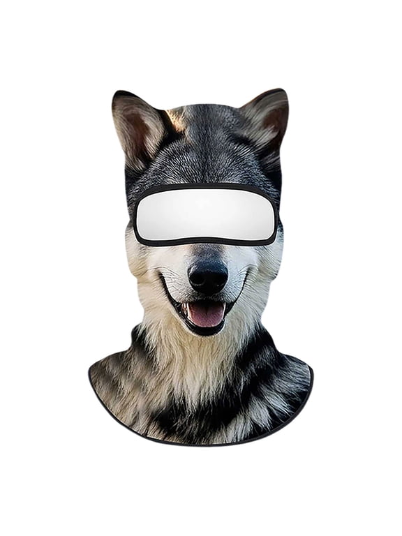 Dog Wolf Face Balaclava Ski Mask Windproof For Winter Outdoor Snowboarding Men Women Warm Full Coverage Animal Fun