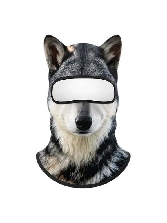 Dog Wolf Face Balaclava Ski Mask Windproof For Winter Outdoor Snowboarding Men Women Warm Full Coverage Animal Fun