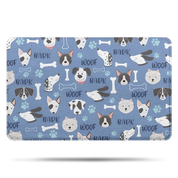 Dog with Woof and Bark Bathroom Rugs Mat,Non Slip Microfiber Bathroom Rug,Rubber Backing,Soft Bathroom Mats for Bathroom Floor,Tub and Shower,20x32in(50x80cm)