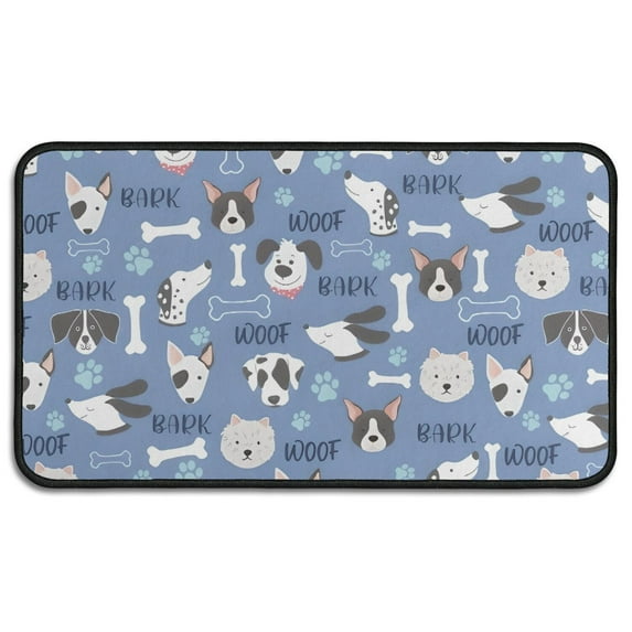 Dog with Woof and Bark Door Rugs,Washable Non Slip Door Mats Indoor,Decorative Door Mats,Entry Mat Indoor for Entrance,Bedroom,Kitchen,Bathroom,30"x17"