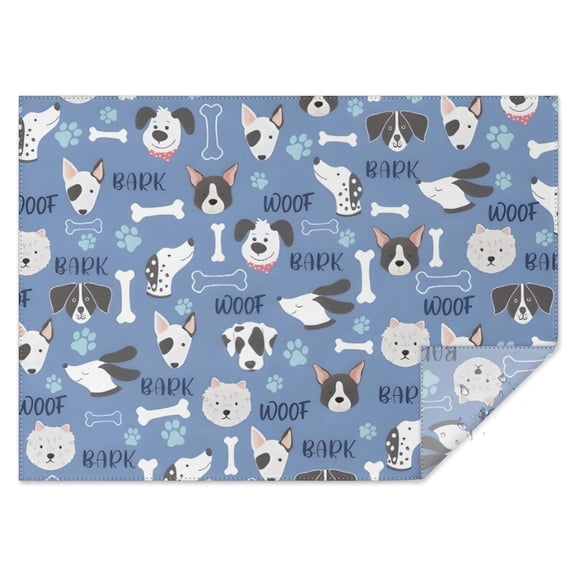 Dog with Woof and Bark Rectangle Tablecloth 60"x84",Waterproof Polyester Rectangle Table Cloth, Wipeable Spillproof Polyester Tablecloth for Dining, Camping, Indoor and Outdoor