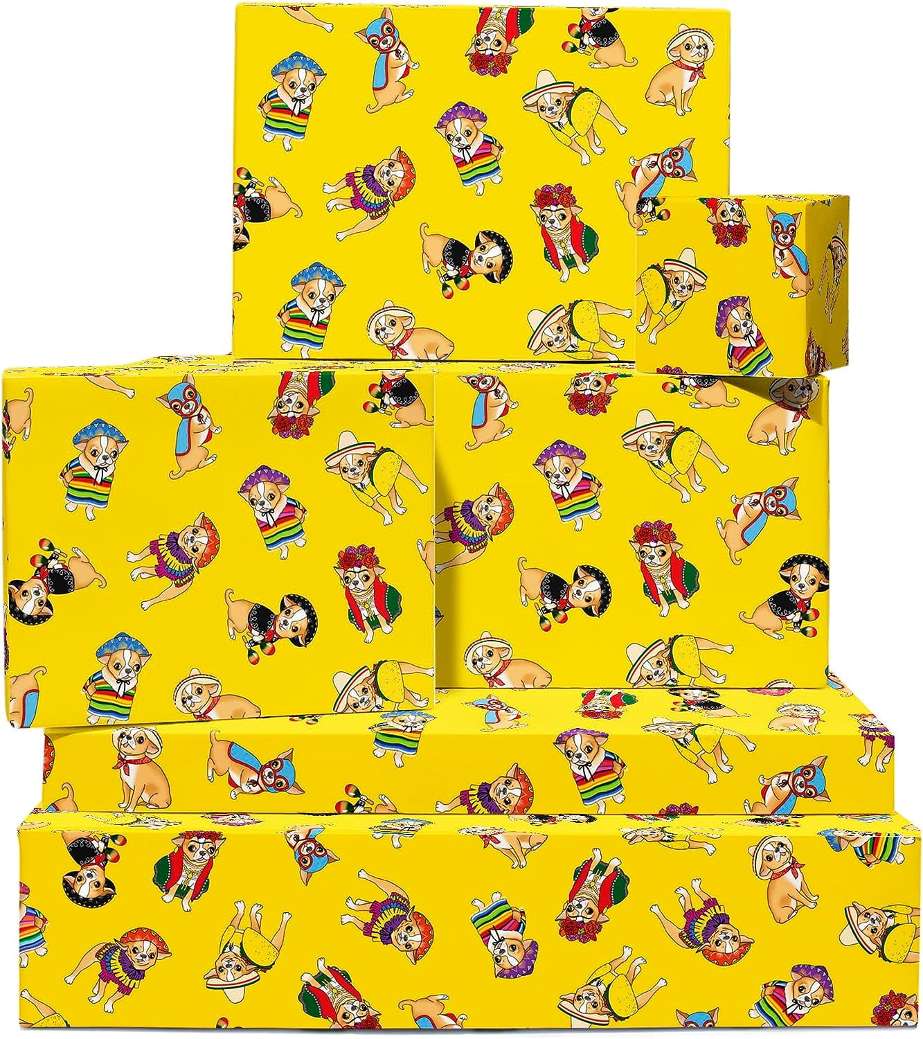 Dog Wrapping Paper 6 Sheets of Birthday Gift Wrap Chihuahua Puppy
