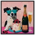 thumbnail image 1 of Dog and Berry Cake Canvas Trendy Kitchen Art by Art Remedy, Black Frame, 24" x 24", 1 of 7