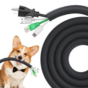 Dog and Cat Cord Protector 10ft ,Cable Sleeve for Easy Cord Management, Protects Cables From Pets Chewing 1/2inch By PULMCheerger