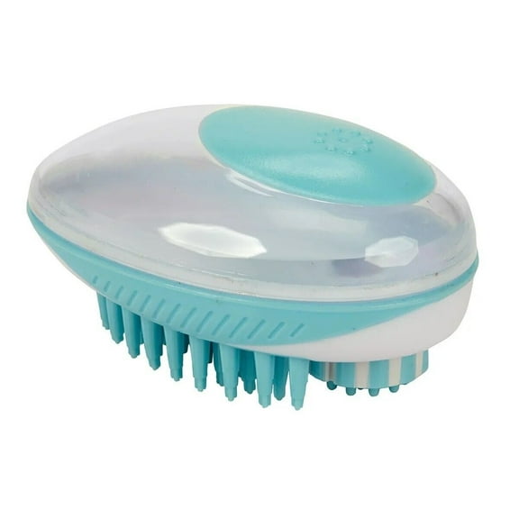 Dog and Cat Grooming 2 in 1 Bath Brush Save Time and Shampoo while Massaging Pet (One Bath Brush)