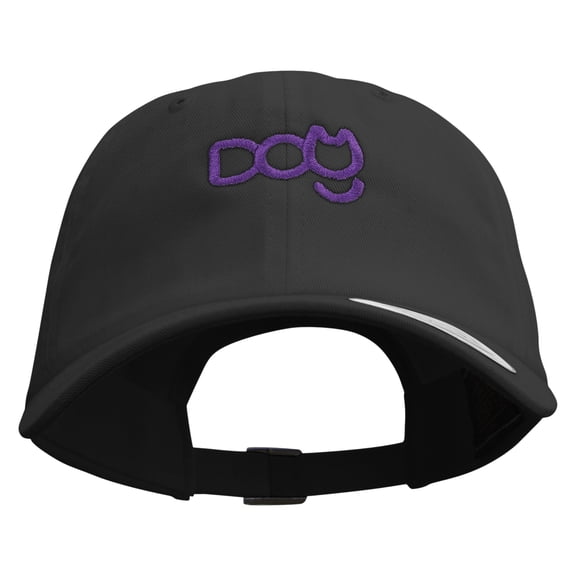Dog and Cat Logo Dad Style Unstructured Low Profile 6 panel Cotton Cap - Black OSFM