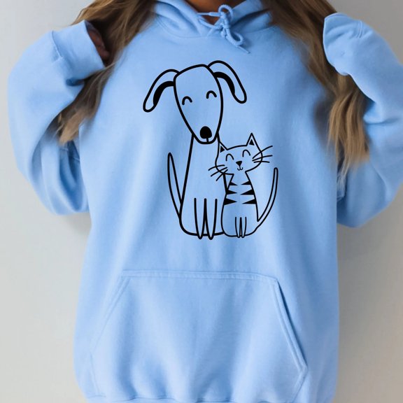 Dog and Cat Love Hoodie Sweatshirt