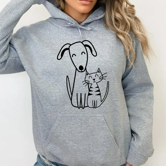 Dog and Cat Love Hoodie Sweatshirt