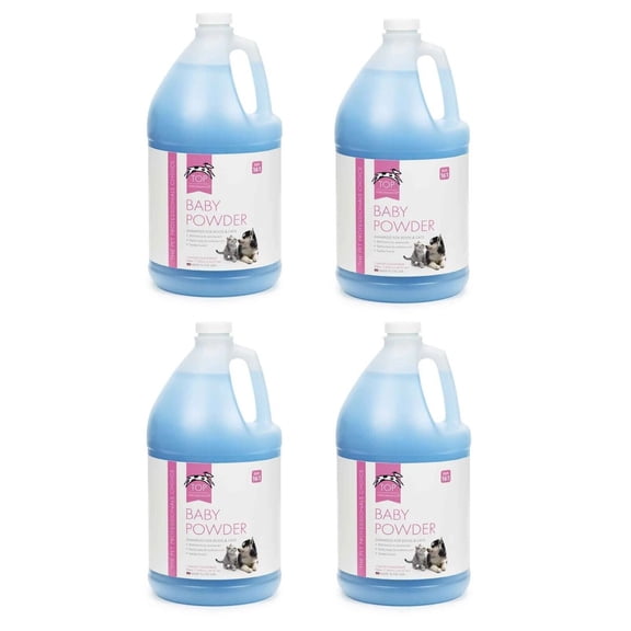 Dog and Cat Shampoo Conditioner Solution 4 Gallon Case Value Packs for Grooming (Baby Powder Shampoo)