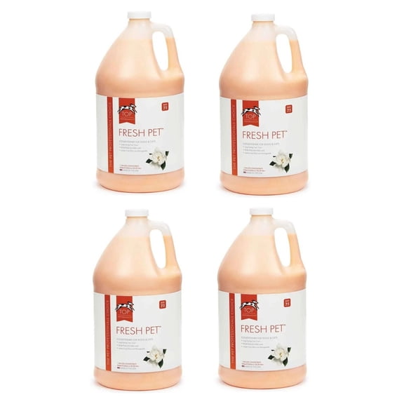 Dog and Cat Shampoo Conditioner Solution 4 Gallon Case Value Packs for Grooming (Fresh Scent Conditioner)