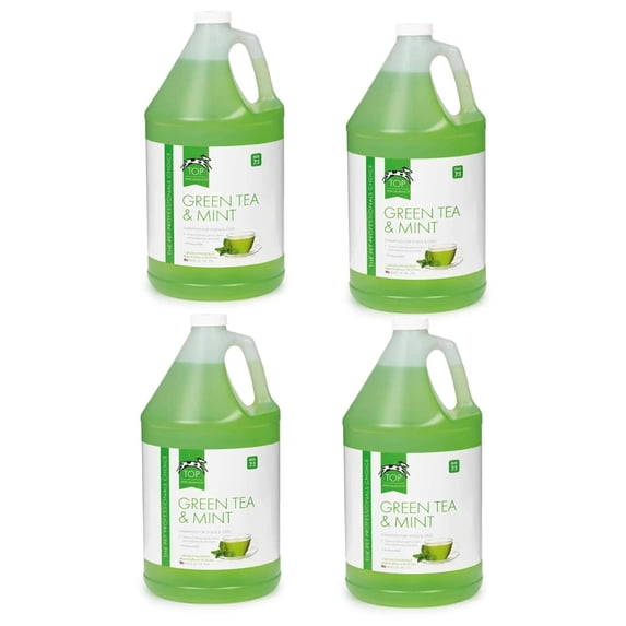 Dog and Cat Shampoo Conditioner Solution 4 Gallon Case Value Packs for Grooming (Green Tea and Mint Shampoo)
