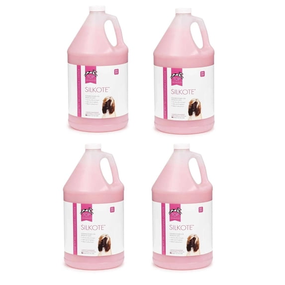 Dog and Cat Shampoo Conditioner Solution 4 Gallon Case Value Packs for Grooming (SilKote Conditioner)