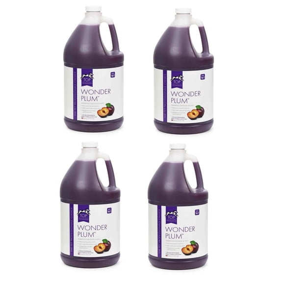 Dog and Cat Shampoo Conditioner Solution 4 Gallon Case Value Packs for Grooming (Wonder Plum Shampoo)