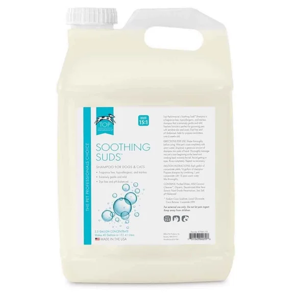 Dog and Cat Shampoo Soothing Calming Suds Gentle Clean Tearless Hypoallergenic (2.5 Gallon Refill)