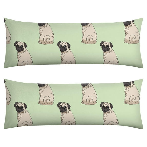 Dog and Nature Artwork Body Pillow Cover 20x54 - Stretchy Fabric - Invisible Zipper