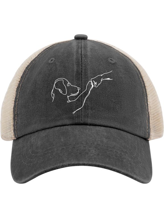 Dog and People Punchs Hand Dog Mans Friendship Bump Dog's Paw Caps Custom Baseball Cap Hats for Women Fashionable